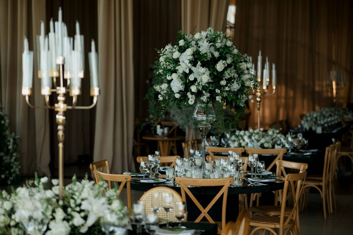 seasonal item wedding decoration home decor featuring ivory peonies, eucalyptus garlands, and gold candle holders arranged on a rustic wooden table